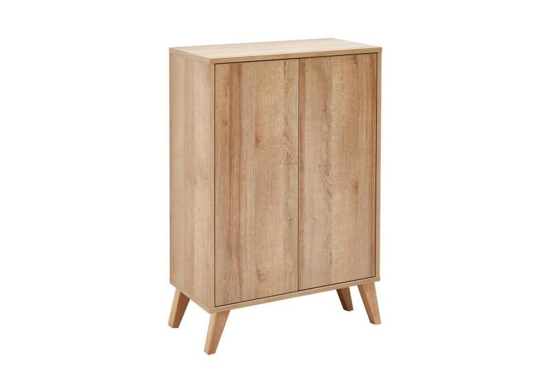 FACKELMANN Badmöbel-Set Finn Doppel Midischrank 60 cm mit Füßen, hell braun von FACKELMANN