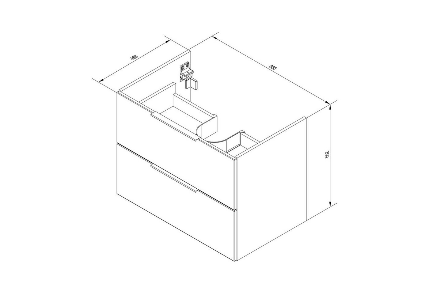 FACKELMANN Badmöbel-Set »FACKELMANN LUNA Badmöbel Set 2 Teile / Keramik Waschbecken / Waschbeckenunterschrank mit 2« von FACKELMANN