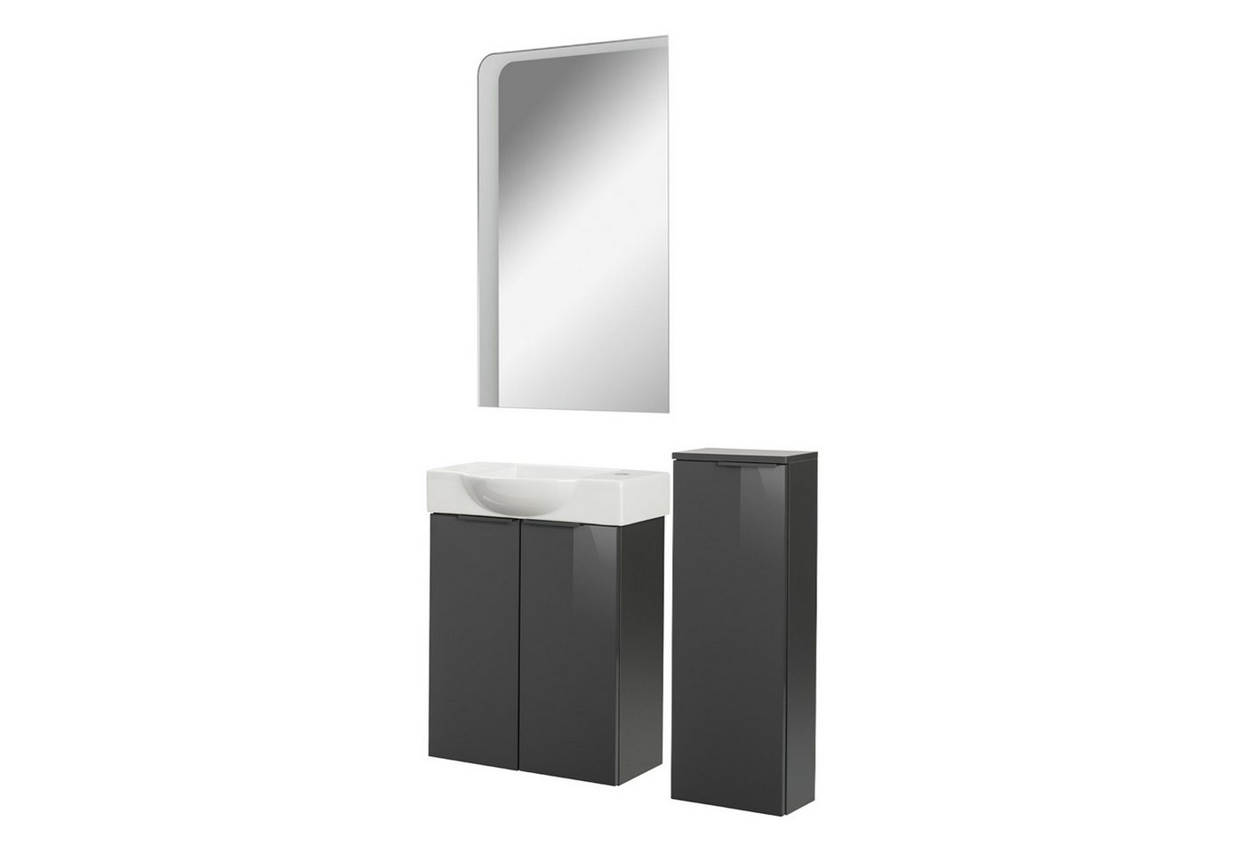 FACKELMANN Badmöbel-Set Gäste-WC Set, Badezimmer-Komplettset, 4-teiliges Badmöbelset FACKELMANN Badmöbel-Set Gäste-WC Set, Badezimmer-Komplettset, 4-teiliges Badmöbelset von FACKELMANN