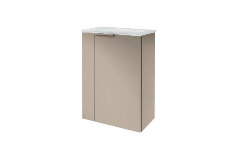 FACKELMANN Badmöbel-Set Gäste WC Waschtisch Set – Glaswaschbecken, Waschtischunterschrank von FACKELMANN