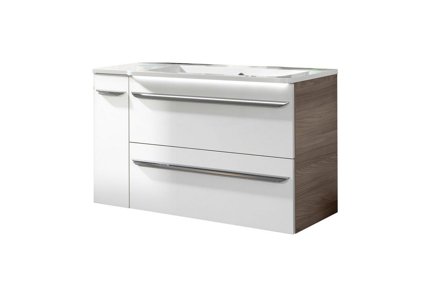 FACKELMANN Badmöbel-Set LUXOR Becken mit Unterschrank 3-teilig 100 cm, Braun/Weiß FACKELMANN Badmöbel-Set LUXOR Becken mit Unterschrank 3-teilig 100 cm, Braun/Weiß von FACKELMANN