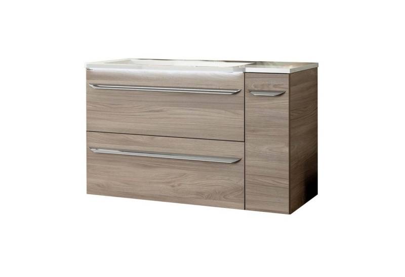 FACKELMANN Badmöbel-Set LUXOR Waschtisch mit Unterschrank 3-teilig 100 cm, Braun von FACKELMANN