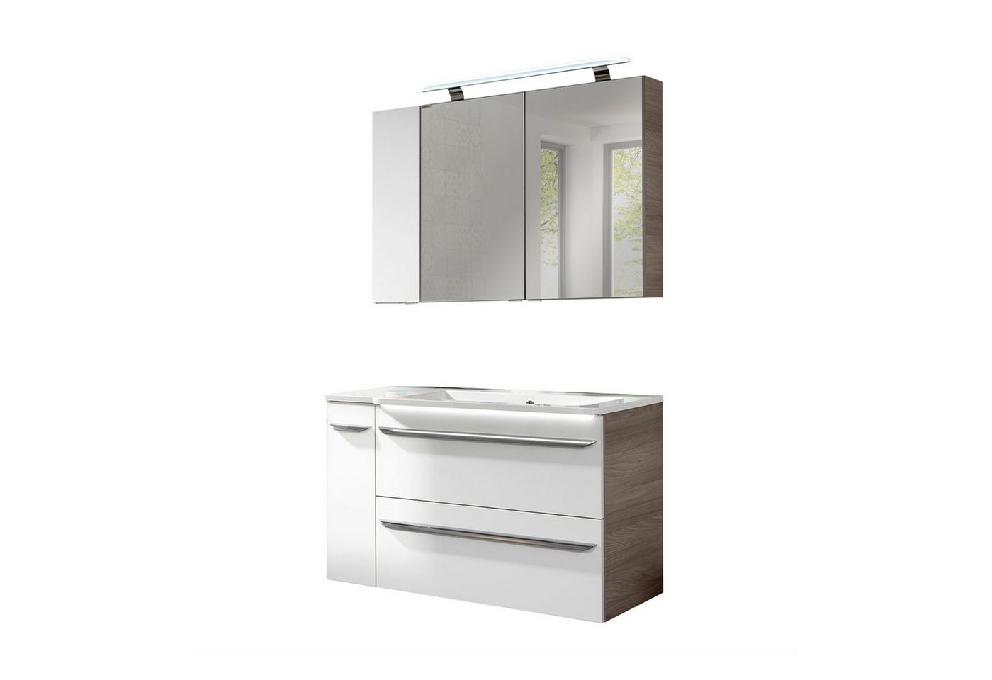 FACKELMANN Badmöbel-Set LUXOR Badmöbel Set 5-teilig, LED-Spiegelschrank + Badschränke links FACKELMANN Badmöbel-Set LUXOR Badmöbel Set 5-teilig, LED-Spiegelschrank + Badschränke links von FACKELMANN