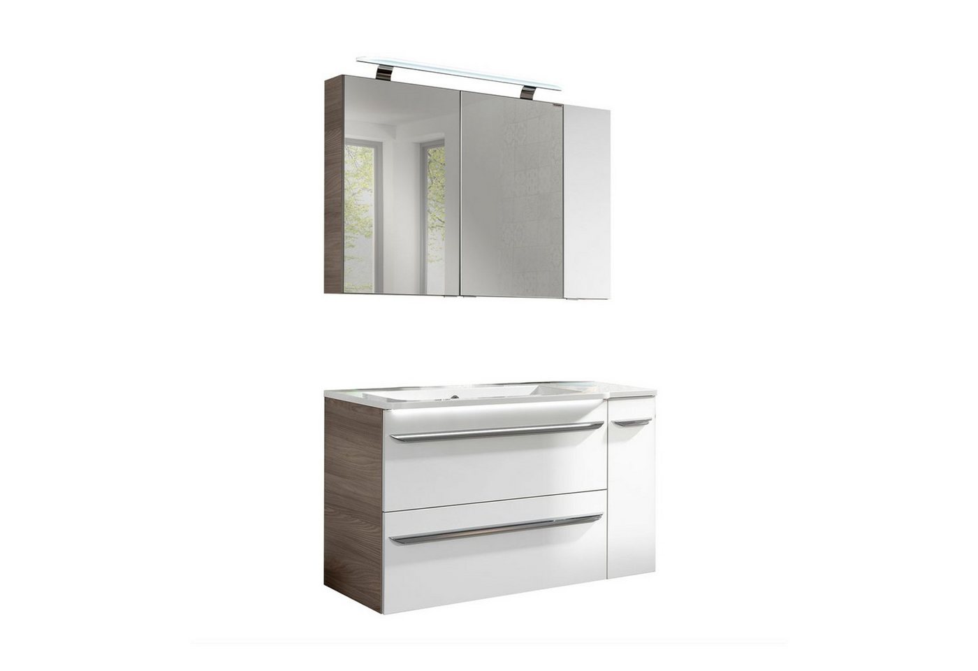 FACKELMANN Badmöbel-Set LUXOR Badmöbel Set 5-teilig, LED-Spiegelschrank + Badschränke rechts FACKELMANN Badmöbel-Set LUXOR Badmöbel Set 5-teilig, LED-Spiegelschrank + Badschränke rechts von FACKELMANN