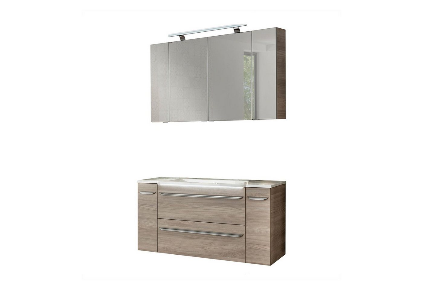 FACKELMANN Badmöbel-Set LUXOR 7-teiliges Set, LED-Spiegelschrank + Unterschrank von FACKELMANN
