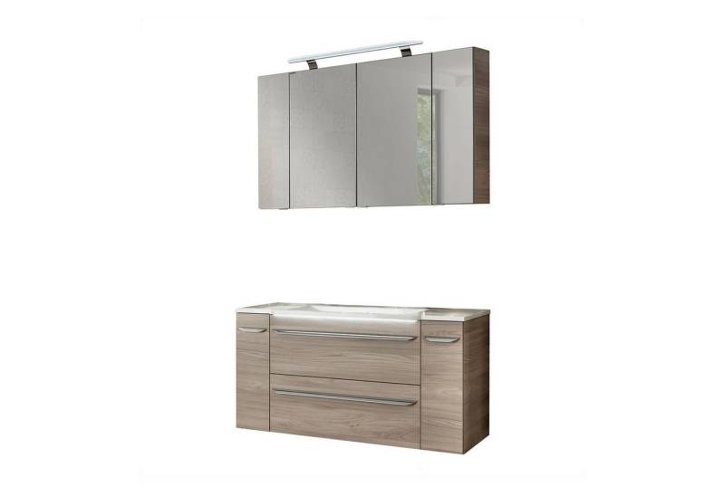 FACKELMANN Badmöbel-Set LUXOR 7-teiliges Set, LED-Spiegelschrank + Unterschrank von FACKELMANN
