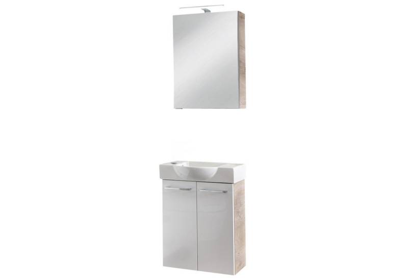 FACKELMANN Badmöbel-Set SBC STANFORD Gäste-WC Set, Waschtisch mit Spiegelschrank von FACKELMANN
