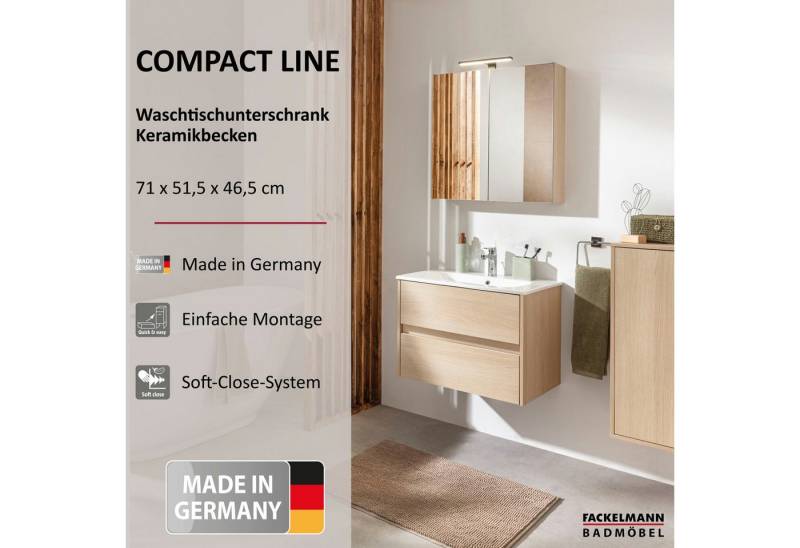 FACKELMANN Badmöbel-Set Waschbeckenunterschrank, Badezimmermöbel, Keramikbecken FACKELMANN Badmöbel-Set Waschbeckenunterschrank, Badezimmermöbel, Keramikbecken von FACKELMANN