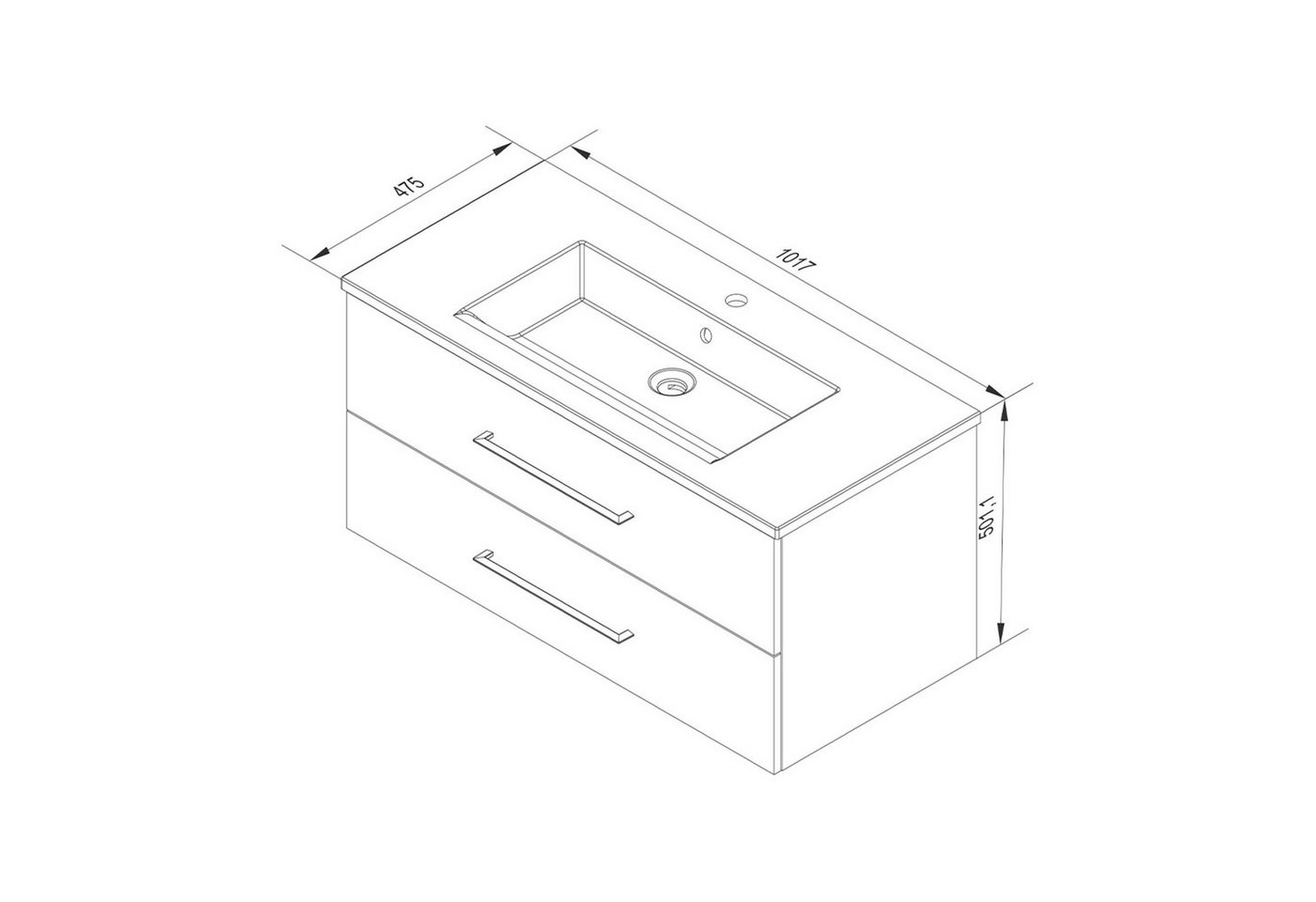 FACKELMANN Badmöbel-Set Waschtischunterschrank inkl. Keramikbecken B.PERFEKT von FACKELMANN