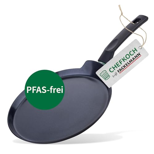 FACKELMANN Chefkoch Crepe-Pfanne Ø26 cm Bielefeld mit Keramik-Antihaft-Beschichtung – Pfannkuchenpfanne aus Aluminium: Extra leicht – Für alle Herdarten geeignet (auch Induktion) von FACKELMANN