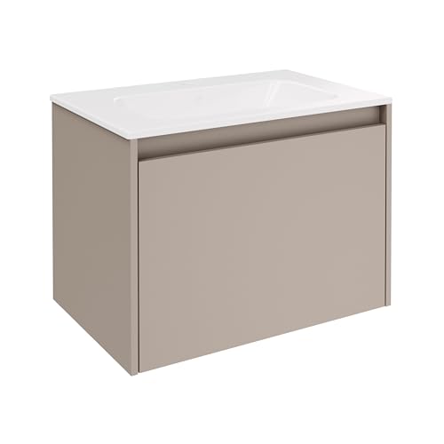 FACKELMANN Compact Line Waschbeckenunterschrank mit Keramikwaschbecken – 2-teiliges Badmöbel-Set in Kaschmir/grau, 71cm breit, 1 Schublade, wechselbare Griffleiste – Made in Germany FACKELMANN Compact Line Waschbeckenunterschrank mit Keramikwaschbecken – 2-teiliges Badmöbel-Set in Kaschmir/grau, 71cm breit, 1 Schublade, wechselbare Griffleiste – Made in Germany von FACKELMANN