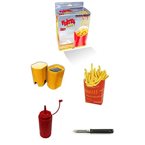 FACKELMANN FCK0211050 0211050 Pommes Frites, 23 x 15,2 x 9 cm, Edelstahl, Kunststoff, Karton, Rot und Gelb von FACKELMANN