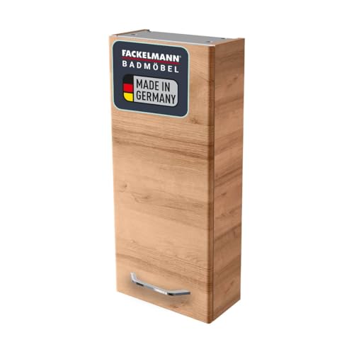 FACKELMANN Hängeschrank Milano/Badschrank mit Soft-Close/Maße (B x H x T): ca. 30 x 68 x 15 cm/Schrank fürs Bad mit 1 Tür/Türanschlag frei wählbar/Korpus: Braun hell/Front: Braun hell von FACKELMANN