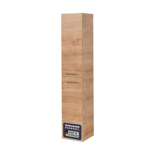 FACKELMANN Hochschrank B.PERFEKT/Badschrank mit Soft-Close-System/Maße (B x H x T): ca. 30 x 159 x 32 cm/hochwertiger Hochschrank fürs Bad/Korpus: Braun/Front: Braun/Breite: 30 cm von FACKELMANN