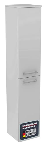FACKELMANN Hochschrank Lima/Badschrank mit Soft-Close-System/Maße (B x H x T): ca. 30,5 x 160,5 x 32 cm/Türanschlag frei wählbar/Korpus: Weiß/Front: Weiß Hochglanz von FACKELMANN