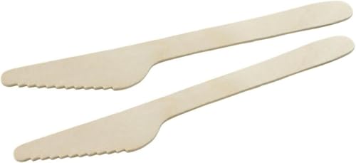 Holzmesser 30er Set aus Birke – Praktisches Mehrweg Besteck für Camping, Grillen oder Party – Das Holzbesteck ist biologisch abbaubar und somit gut für die Umwelt – 16 cm, 30 Stk. von FACKELMANN