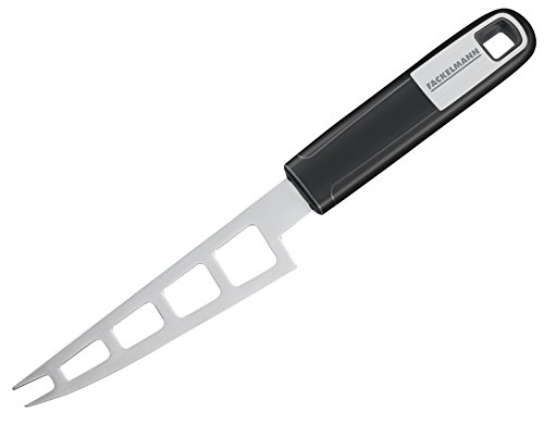 FACKELMANN Käsemesser 27 cm SENSE, Käseschneider für Weichkäse mit rutschfestem und ergonomischem Soft-Touch-Griff aus Kunststoff (Farbe: Silber/Schwarz), Menge: 1 Stück von FACKELMANN