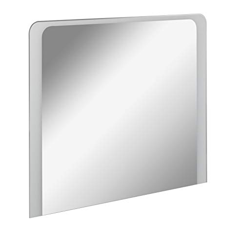 FACKELMANN LED Spiegel Milano 100 / Wandspiegel mit Design-LED-Beleuchtung/Maße (B x H x T): ca. 100 x 80 x 3 cm/Lichtfarbe: Kaltweiß/Leistung: 15,5 Watt/Badspiegel mit austauschbaren LEDs von FACKELMANN