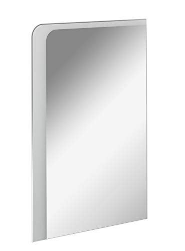 FACKELMANN LED Spiegel Milano 55 / Wandspiegel mit Design-LED-Beleuchtung/Maße (B x H x T): ca. 55 x 80 x 3 cm/Lichtfarbe: Kaltweiß/Leistung: 11,8 Watt/Badspiegel mit austauschbaren LEDs von FACKELMANN