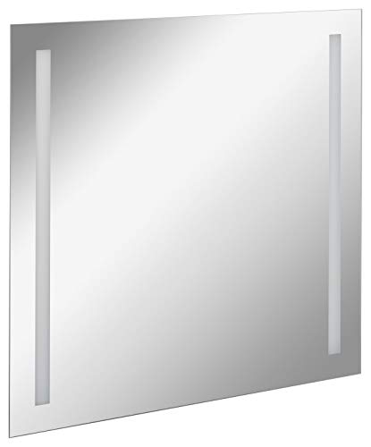FACKELMANN LED Spiegel linear Mirrors/Wandspiegel mit LED-Beleuchtung und Ambientelicht/Maße (B x H x T): ca. 80 x 75 x 2 cm/hochwertiger Badspiegel/moderner Badezimmerspiegel/Breite 80 cm von FACKELMANN