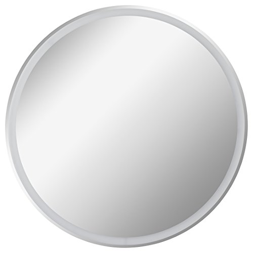 FACKELMANN LED Spiegel rund Ø 80 cm Mirrors/Wandspiegel mit umlaufender LED-Beleuchtung/Maße (B x H x T): ca. 80 x 80 x 3 cm/hochwertiger Badspiegel/moderner Badezimmerspiegel/Durchmesser 80 cm von FACKELMANN
