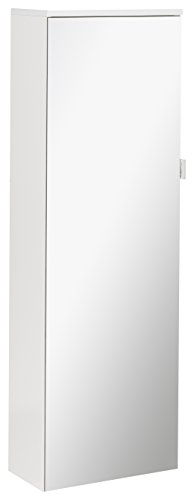 FACKELMANN Magic MIDI-Schrank/Badschrank mit Soft-Close-System/Maße (B x H x T): ca. 40,5 x 122 x 21 cm/Schrank fürs Bad mit 1 Spiegeltür und LEDs/Türanschlag rechts/Korpus: Weiß von FACKELMANN