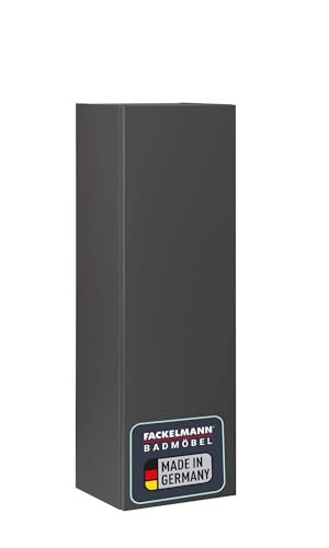 FACKELMANN Midischrank New York/Badschrank mit Soft-Close-System/Maße (B x H x T): ca. 33 x 102 x 28 cm/hochwertiger Schrank fürs Badezimmer/Schrank mit 1 Tür/Korpus: Weiß/Front: Grau von FACKELMANN