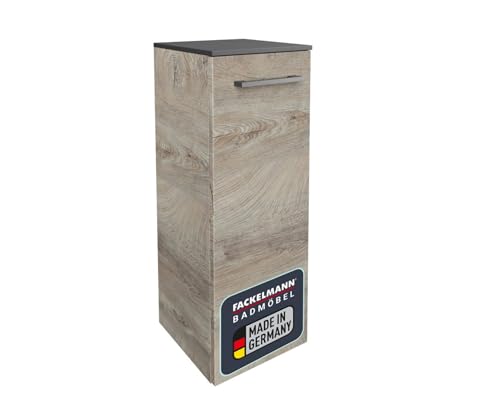 FACKELMANN Midischrank Oxford/Badschrank mit gedämpften Scharnieren/Maße (B x H x T): ca. 30,2 x 82,2 x 32 cm/Schrank mit 1 Tür fürs Bad/Türanschlag frei wählbar/Korpus & Front: Braun hell von FACKELMANN