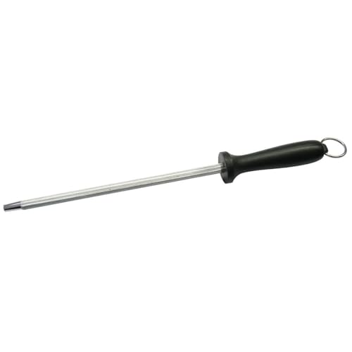 Fackelmann NIROSTA Wetzstahl OPTIMA, Schleifstab aus Edelstahl, magnetisierter Wetzstab (Farbe: Schwarz), Menge: 1 Stück von Nirosta