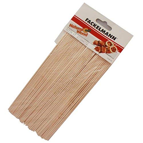 FACKELMANN Schaschlikstäbchen Fair 20cm 100 Stück aus Buche, Holz, Beige, 20 x 12.4 x 5 cm, 100-Einheiten, 31080 von FACKELMANN