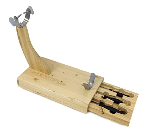 Fackelmann Schinkenhalter aus Holz, mit Schubfach und Messern von FACKELMANN