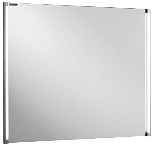 FACKELMANN Spiegel LED-LINE/Wandspiegelelement mit LED-Beleuchtung/Maße (B x H x T): ca. 81 x 67 x 4 cm/hochwertiger Badspiegel/moderner Badezimmerspiegel/Breite 80 cm von FACKELMANN