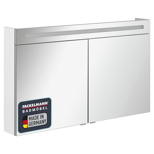 FACKELMANN LED Spiegelschrank B.Clever 120 cm Weiss Weiss Bad Programm: B.Clever von FACKELMANN
