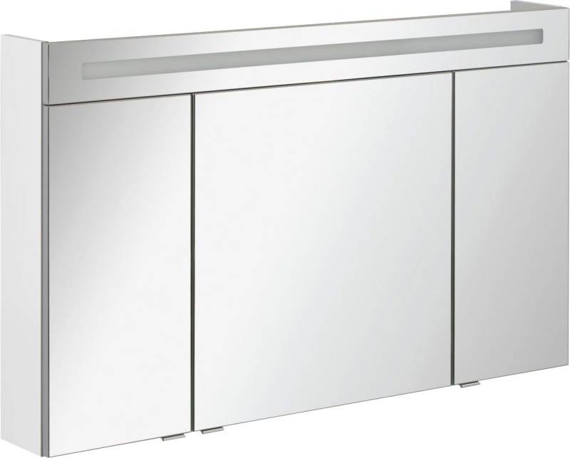 FACKELMANN Spiegelschrank CL 120 - weiß Badmöbel Breite 120 cm, 3 Türen, doppelseitig verspiegelt von FACKELMANN