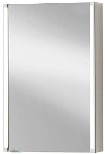 FACKELMANN Spiegelschrank LED-LINE / Badschrank mit Soft-Close / Maße (B x H x T): ca. 42,5 x 67 x 16,5 cm / Schrank mit Spiegel und LED-Beleuchtung / 1 Tür / Türanschlag frei wählbar / Korpus: Weiß von FACKELMANN