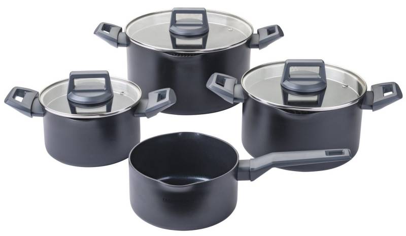 FACKELMANN Topf-Set Statement, Aluminium (Set, 7-tlg), Deckel mit Abgießfunktion von FACKELMANN