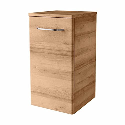 FACKELMANN Milano Unterschrank mit Tür – Schrank fürs Badezimmer (30,5 cm x 57 cm x 32 cm) – Badschrank hängend in Holz braun von FACKELMANN