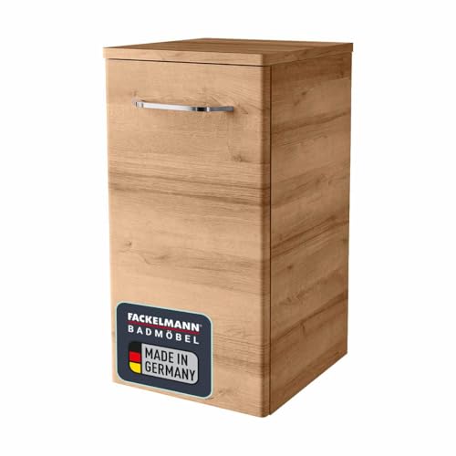 FACKELMANN Unterschrank Milano/Badschrank mit Soft-Close/Maße (B x H x T): ca. 30,5 x 57 x 32 cm/Schrank fürs Bad mit 1 Tür/Türanschlag frei wählbar/Korpus: Braun hell/Front: Braun hell von FACKELMANN
