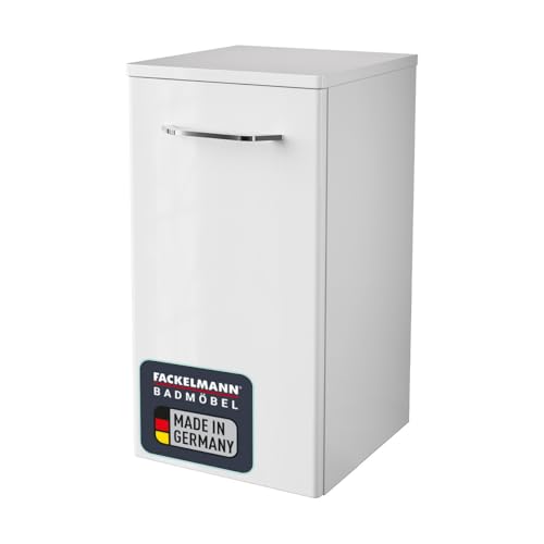 FACKELMANN Unterschrank Milano/Badschrank mit Soft-Close-System/Maße (B x H x T): ca. 30,5 x 57 x 32 cm/Schrank fürs Bad mit 1 Tür/Türanschlag frei wählbar/Korpus: Weiß/Front: Weiß von FACKELMANN