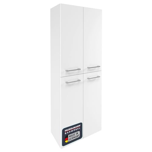 FACKELMANN Verona Hängender Doppel Hochschrank – Premium Badmöbel Made in Germany – Weiß-Hochglanz – 60 x 162 x 31,8 cm – Inklusive Schublade zum Ausziehen FACKELMANN Verona Hängender Doppel Hochschrank – Premium Badmöbel Made in Germany – Weiß-Hochglanz – 60 x 162 x 31,8 cm – Inklusive Schublade zum Ausziehen von FACKELMANN