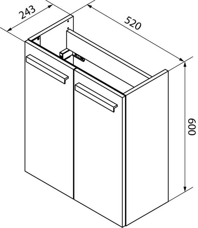 FACKELMANN Waschbecken SBC A-VERO Gäste WC Set 2-teilig 55 cm, Braun hell von FACKELMANN