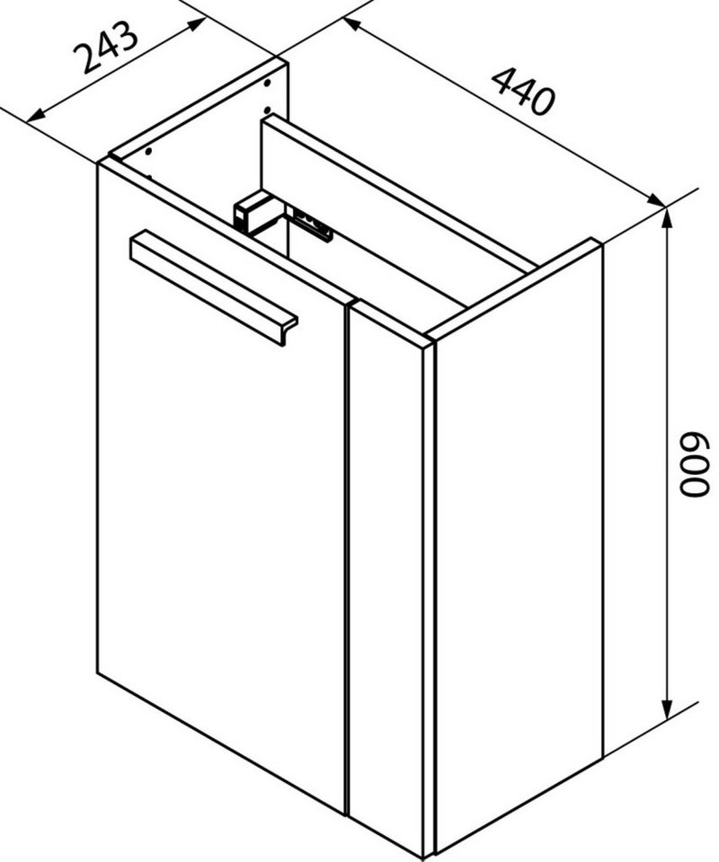 FACKELMANN Waschbecken SBC A-VERO Gäste WC Set 3-teilig 45 cm, links von FACKELMANN