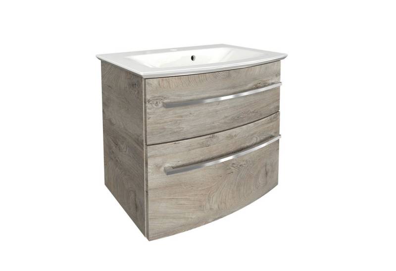FACKELMANN Waschbeckenunterschrank B.Style Waschtischset 63 cm Korpusfarbe: Nature Oak Frontfarbe: Nature von FACKELMANN