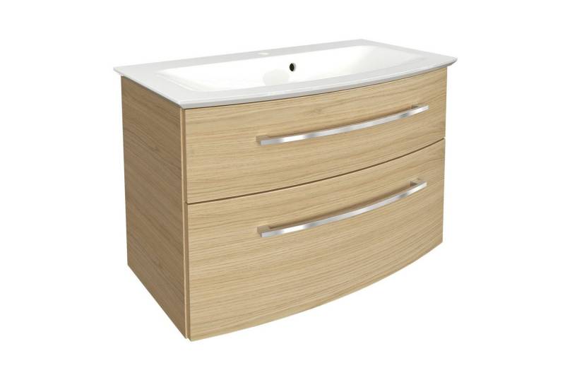 FACKELMANN Waschbeckenunterschrank B.Style Waschtischset 83 cm Korpusfarbe: Sandeiche Frontfarbe: von FACKELMANN