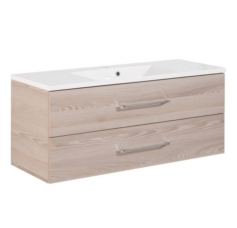 FACKELMANN Waschbeckenunterschrank B.clever Waschtischset 120cm Korpusfarbe: Alaska-Esche Frontfarbe: von FACKELMANN