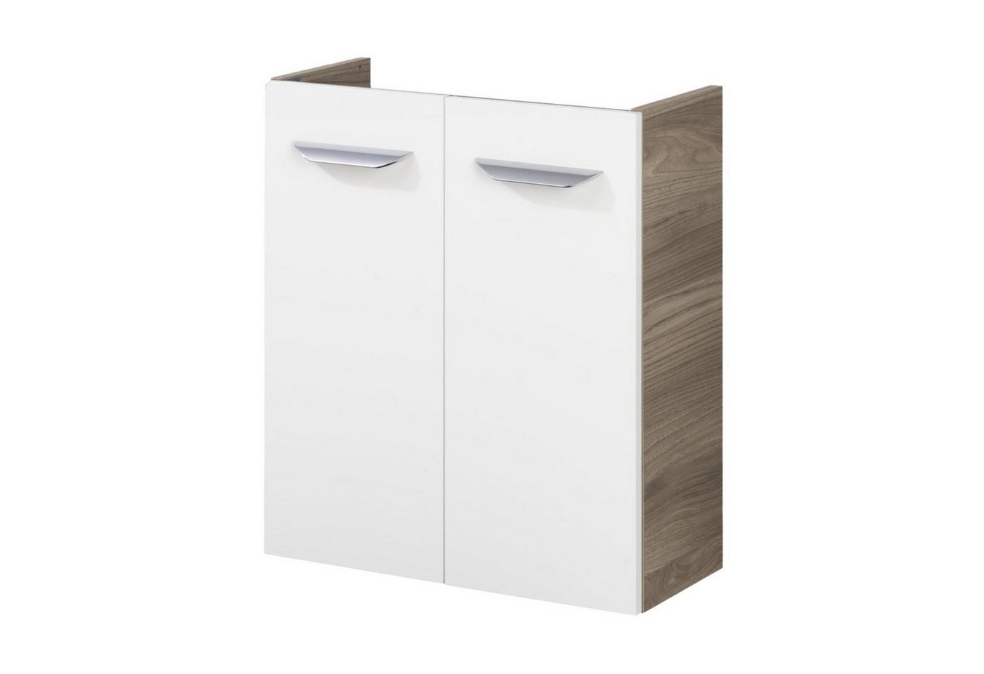 FACKELMANN Waschbeckenunterschrank LUXOR Waschbeckenunterschrank schmal – 2 Türen –in Braun hell/Weiß von FACKELMANN
