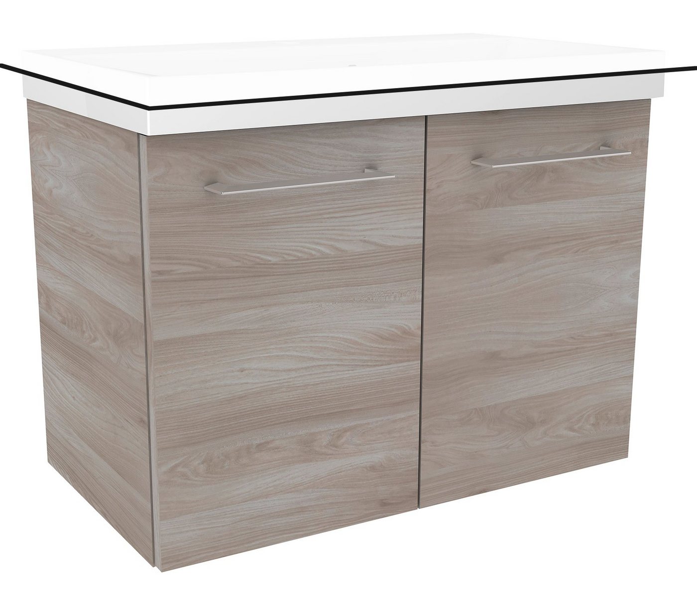 FACKELMANN Waschbeckenunterschrank Lima Waschtischunterschrank 60cm Korpusfarbe: Steinesche Frontfarbe: von FACKELMANN