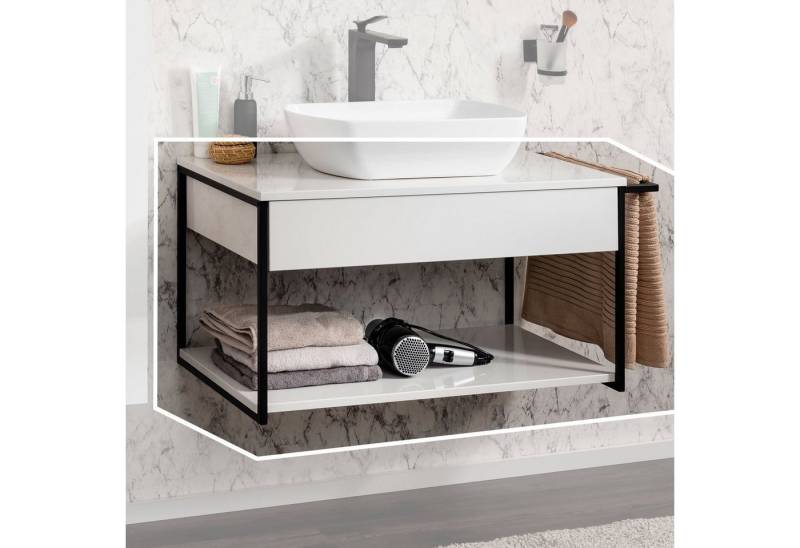 FACKELMANN Waschbeckenunterschrank New York Waschtisch - Unterschrank 872 mm weiß von FACKELMANN