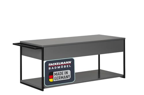 FACKELMANN Waschtisch-Unterschrank New York/Badschrank mit Soft-Close/Maße (B x H x T): ca. 107,5 x 43,5 x 47,5 cm/Waschbeckenunterschrank mit 1 Schublade & Handtuchhalter/Korpus & Front: Grau von FACKELMANN