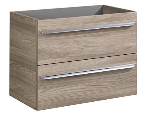 FACKELMANN Waschtischunterschrank Luxor/Badschrank mit Soft-Close/Maße (B x H x T): ca. 79,5 x 60,5 x 45 cm/Schrank fürs Badezimmer mit 2 Schubladen/Korpus: Braun hell/Front: Braun hell von FACKELMANN